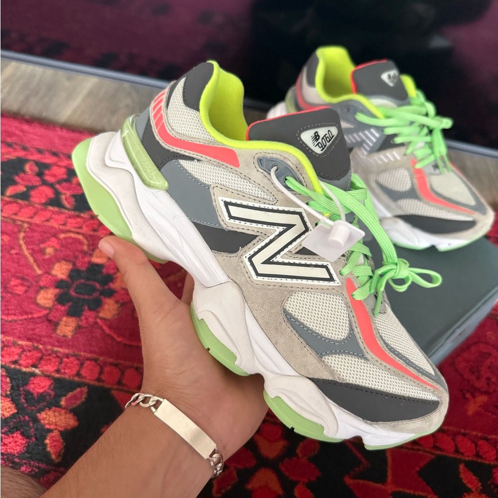 New Balance Gray and Neon Green Sneakers